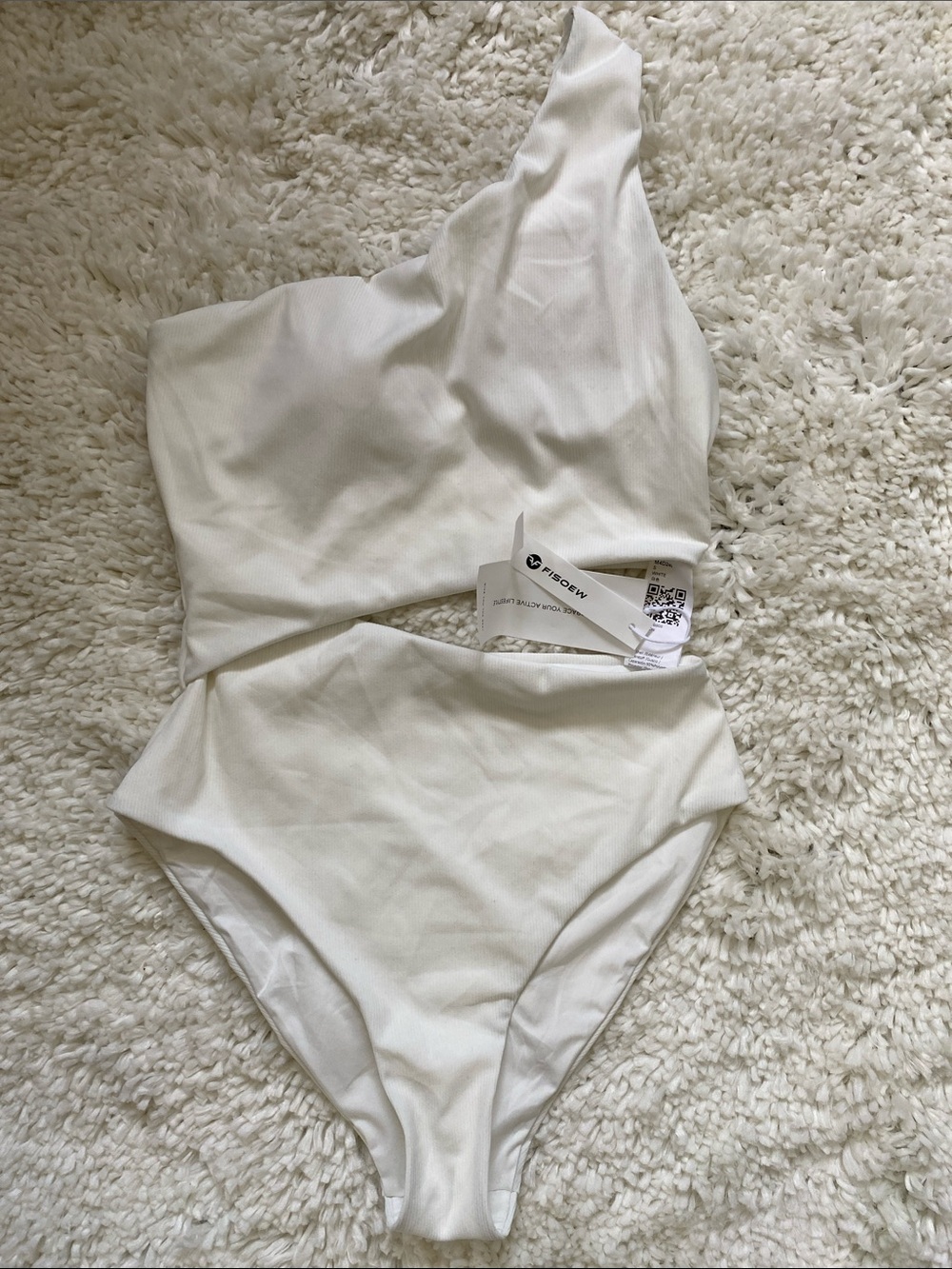 White One-Shoulder Swim Coverup by 7 For All Mankind
